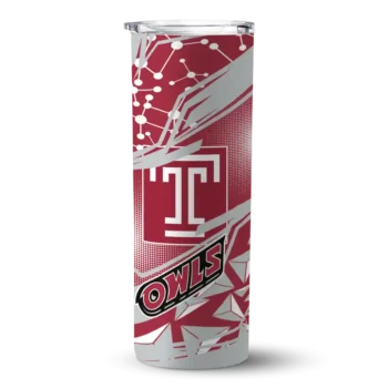 Personalized Temple Owls Helmet Clash Red Skinny Tumbler