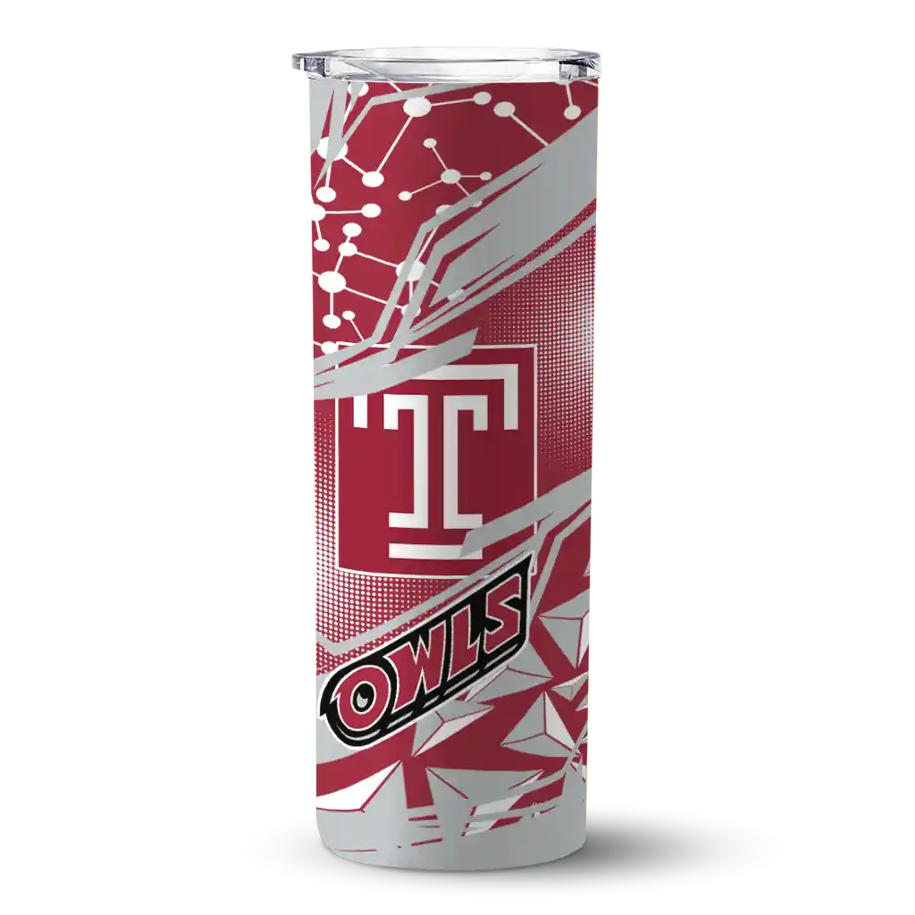 personalized-temple-owls-helmet-clash-red-skinny-tumbler-best-selling.webp personalized temple owls helmet clash red skinny tumbler best selling