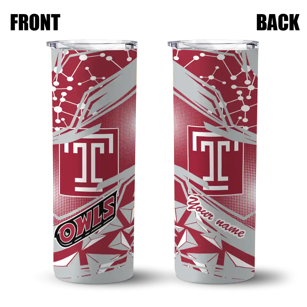 personalized-temple-owls-helmet-clash-red-skinny-tumbler-fashion-forward.webp