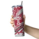 personalized-temple-owls-helmet-clash-red-skinny-tumbler-best-selling.webp