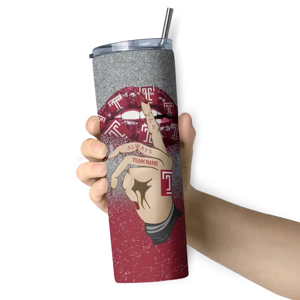 personalized-temple-owls-sparkle-lips-red-skinny-tumbler-premium-grade-1.webp