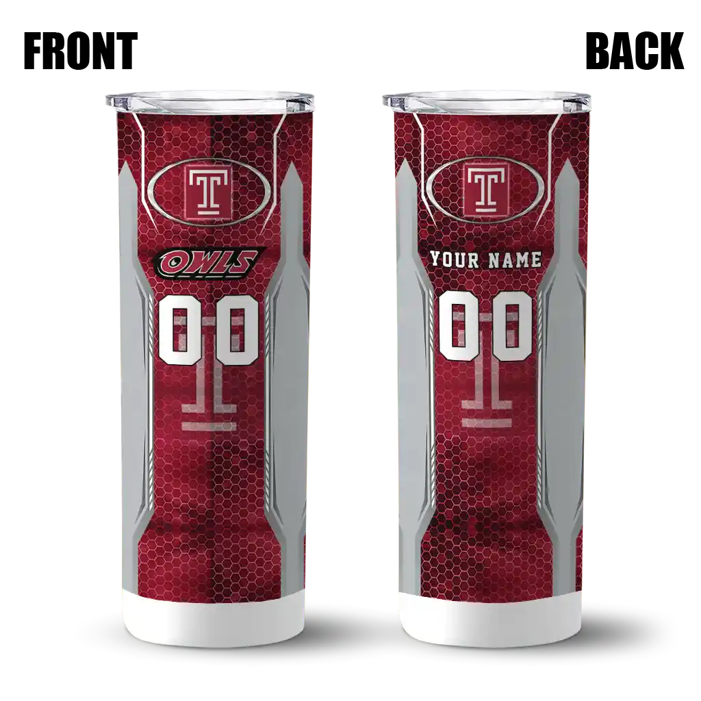 personalized-temple-owls-stacked-diamond-red-skinny-tumbler-fashion-forward.webp