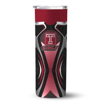 Personalized Temple Owls Superman Emblem Red Black Skinny Tumbler