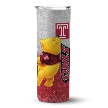 Personalized Temple Owls Winnie the Pooh Red Gray Skinny Tumbler