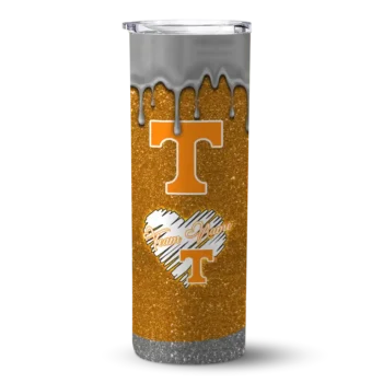 Personalized Tennessee Volunteers Pixel Fade Orange Skinny Tumbler