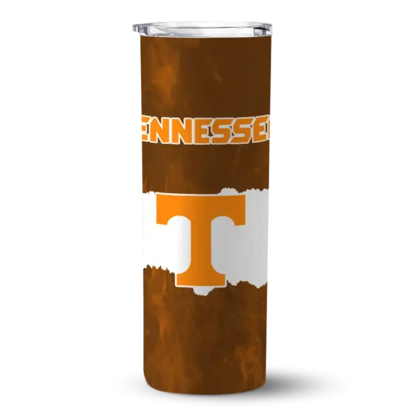 personalized tennessee volunteers torn band orange white skinny tumbler best selling