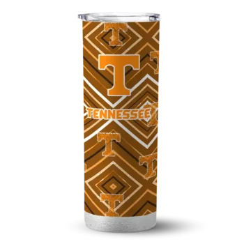 Personalized Tennessee Volunteers Zipper Leopard Orange Skinny Tumbler