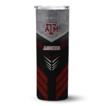 personalized-texas-am-aggies-hexagon-honeycomb-maroon-black-skinny-tumbler-best-selling.webp