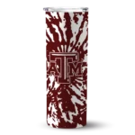 personalized-texas-am-aggies-metallic-grid-maroon-skinny-tumbler-best-selling.webp