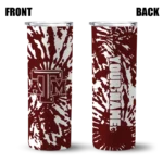 personalized-texas-am-aggies-metallic-grid-maroon-skinny-tumbler-best-selling.webp