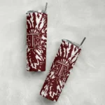 personalized-texas-am-aggies-metallic-grid-maroon-skinny-tumbler-best-selling.webp