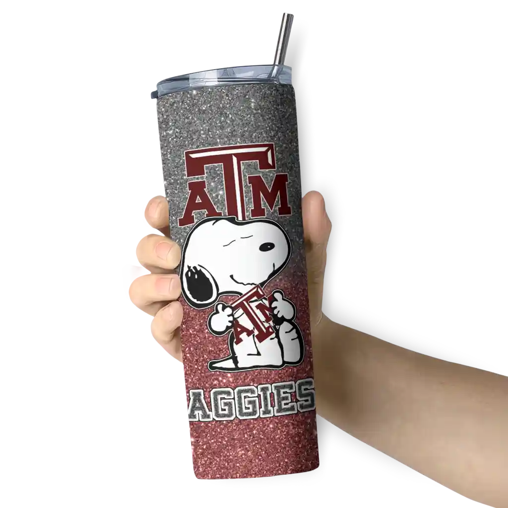 personalized-texas-am-aggies-snoopy-attitude-maroon-skinny-tumbler-premium-grade.webp