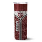 personalized-texas-am-aggies-sparkle-drip-maroon-skinny-tumbler-best-selling.webp