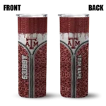personalized-texas-am-aggies-sparkle-drip-maroon-skinny-tumbler-best-selling.webp