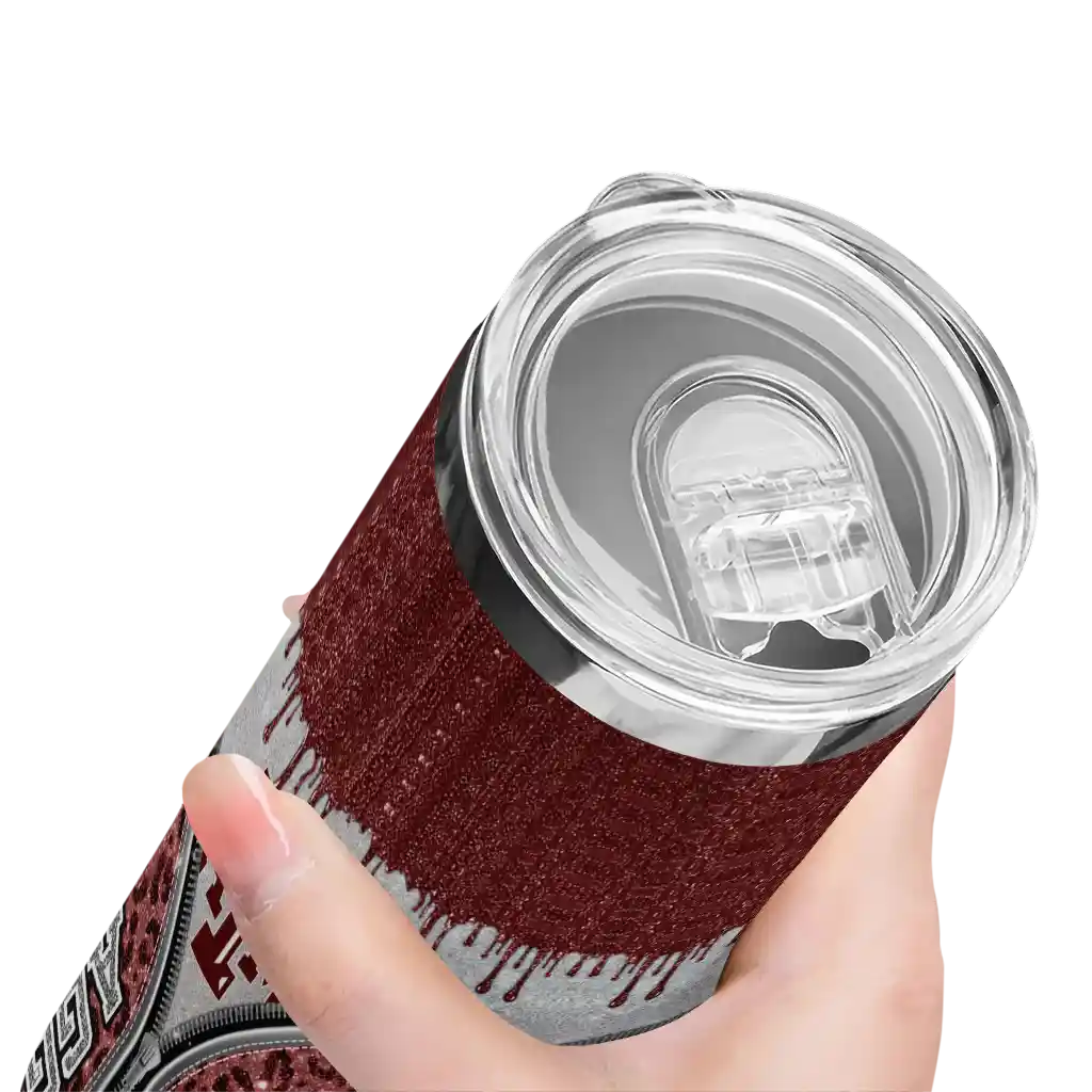 personalized-texas-am-aggies-sparkle-drip-maroon-skinny-tumbler-high-quality.webp