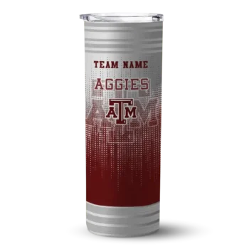 Personalized Texas A&M Aggies Swirl Texture Maroon Skinny Tumbler