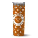 personalized-texas-longhorns-camo-streak-orange-skinny-tumbler-best-selling.webp