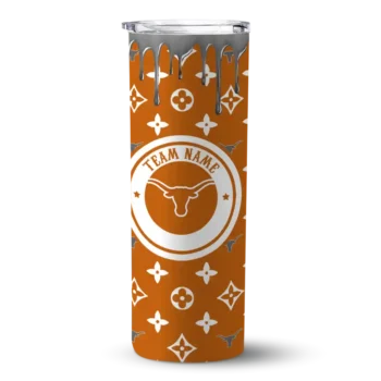 Personalized Texas Longhorns Camo Streak Orange Skinny Tumbler