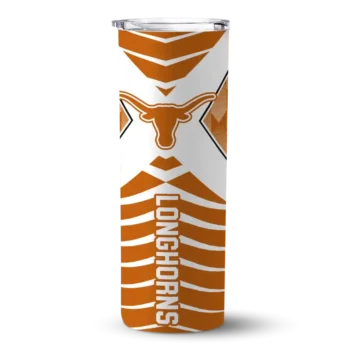Personalized Texas Longhorns Camo Texture Orange Skinny Tumbler