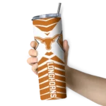 personalized-texas-longhorns-camo-texture-orange-skinny-tumbler-best-selling.webp