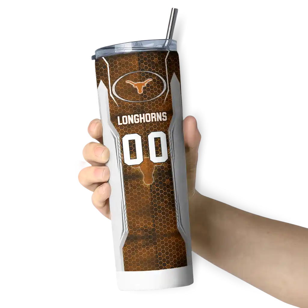 personalized-texas-longhorns-stacked-diamond-orange-skinny-tumbler-premium-grade.webp