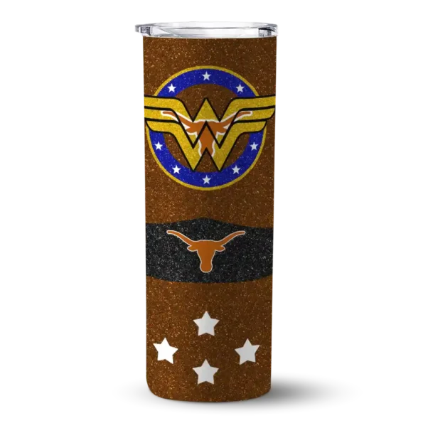 personalized texas longhorns star cluster orange skinny tumbler best selling