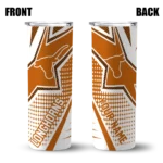 personalized-texas-longhorns-web-stripes-orange-white-skinny-tumbler-best-selling.webp