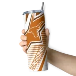 personalized-texas-longhorns-web-stripes-orange-white-skinny-tumbler-best-selling.webp