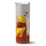 personalized-texas-longhorns-winnie-the-pooh-orange-gray-skinny-tumbler-best-selling.webp