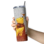 personalized-texas-longhorns-winnie-the-pooh-orange-gray-skinny-tumbler-best-selling.webp