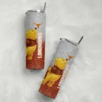 personalized-texas-longhorns-winnie-the-pooh-orange-gray-skinny-tumbler-best-selling.webp