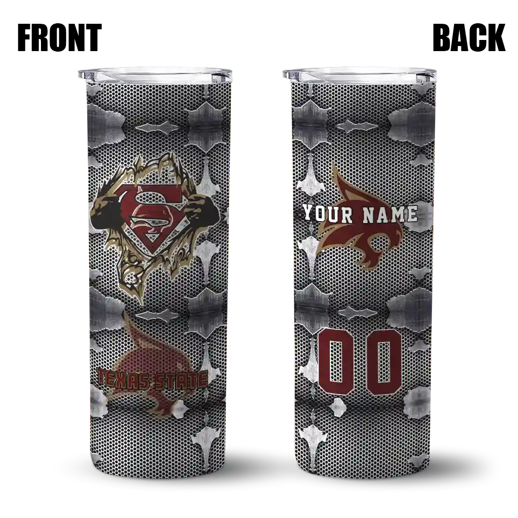 personalized-texas-state-bobcats-chevron-v-maroon-gray-skinny-tumbler-fashion-forward.webp