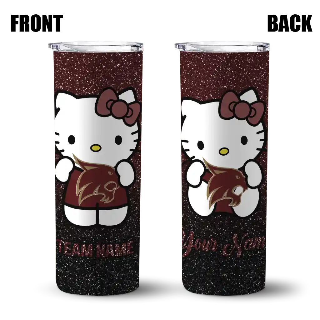 personalized-texas-state-bobcats-hello-kitty-maroon-black-skinny-tumbler-fashion-forward.webp