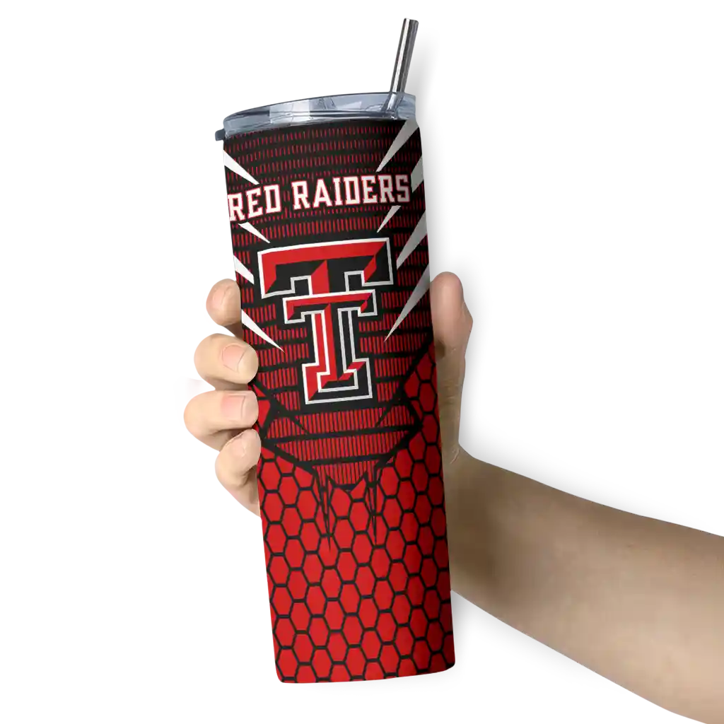 personalized-texas-tech-red-raiders-chevron-stripes-red-skinny-tumbler-premium-grade.webp