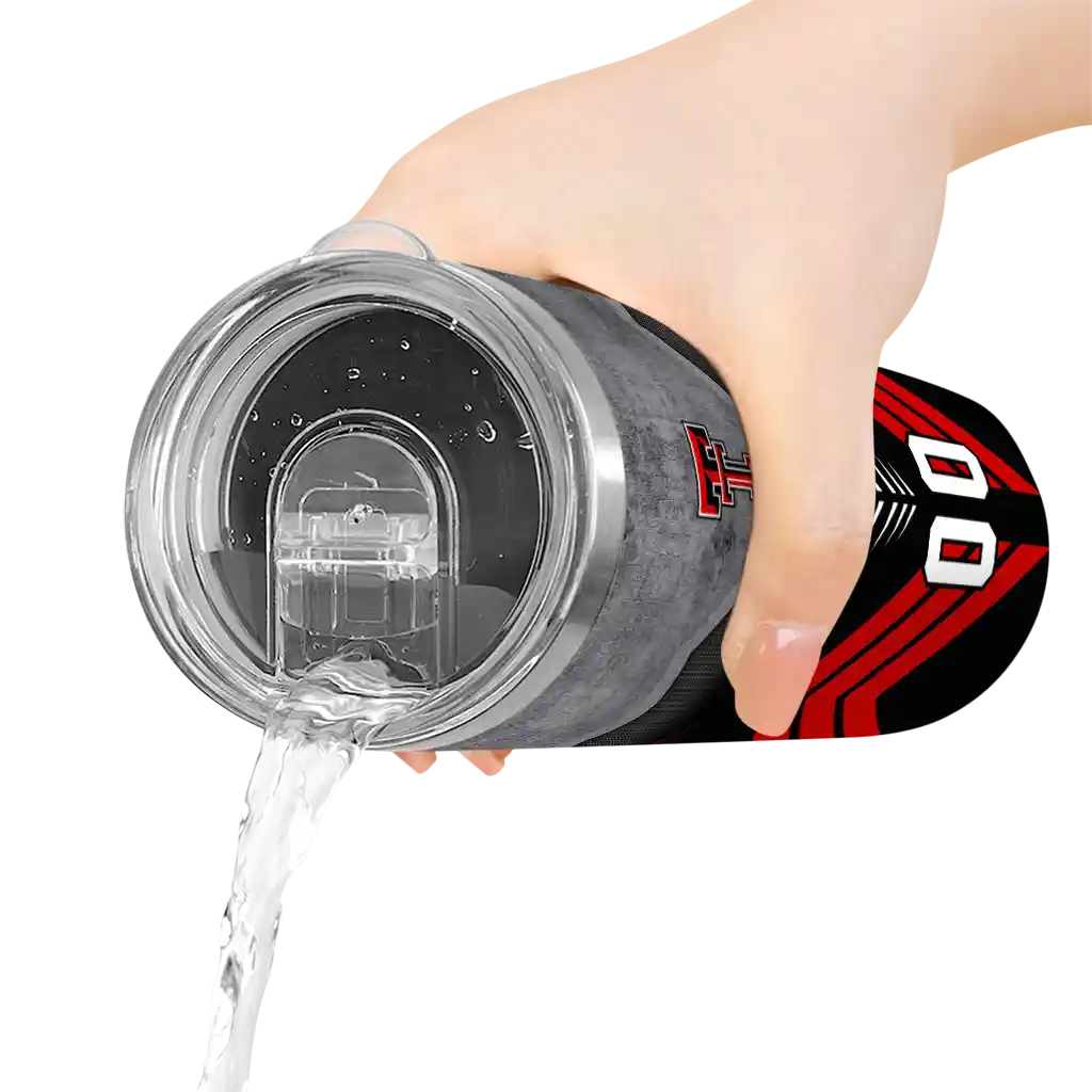 personalized-texas-tech-red-raiders-hexagon-honeycomb-red-black-skinny-tumbler-latest-model.webp
