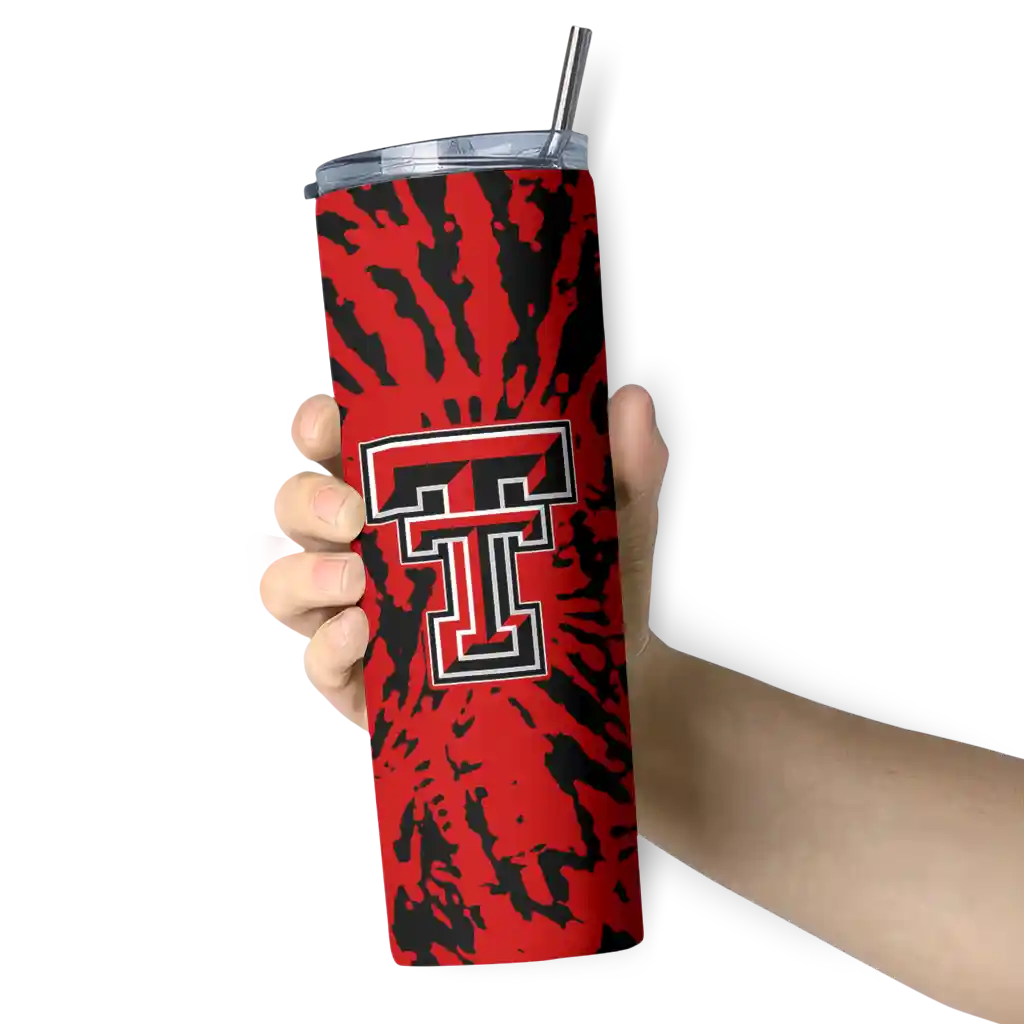 personalized-texas-tech-red-raiders-metallic-grid-red-skinny-tumbler-premium-grade.webp
