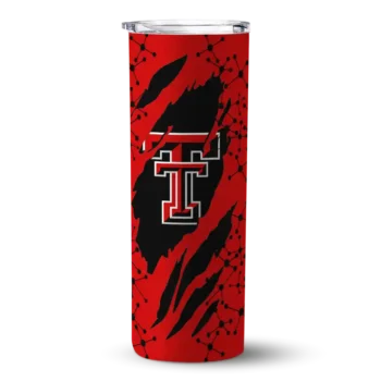 Personalized Texas Tech Red Raiders Star Pop Red Black Skinny Tumbler