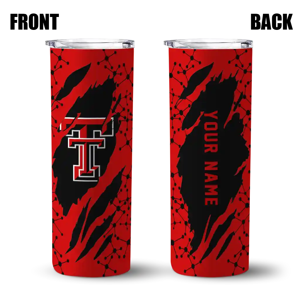 personalized-texas-tech-red-raiders-star-pop-red-black-skinny-tumbler-fashion-forward.webp