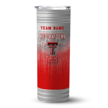 Personalized Texas Tech Red Raiders Swirl Texture Red Skinny Tumbler