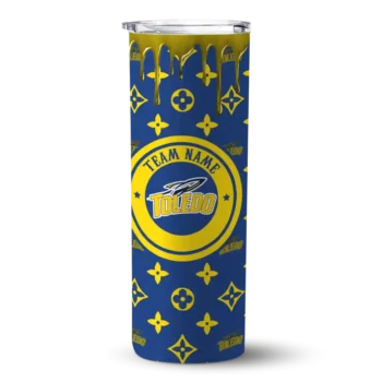 Personalized Toledo Rockets Camo Streak Blue Skinny Tumbler
