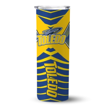 Personalized Toledo Rockets Camo Texture Blue Skinny Tumbler