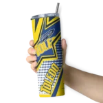 personalized-toledo-rockets-web-stripes-blue-white-skinny-tumbler-best-selling.webp