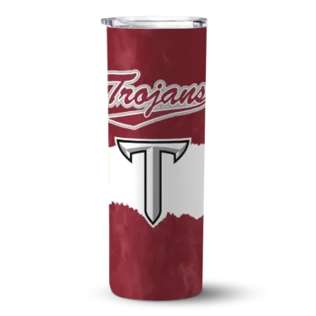 Personalized Troy Trojans Torn Band Red White Skinny Tumbler