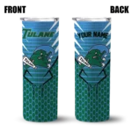 personalized-tulane-green-wave-chevron-stripes-green-skinny-tumbler-best-selling.webp
