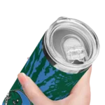 personalized-tulane-green-wave-metallic-grid-green-skinny-tumbler-best-selling.webp