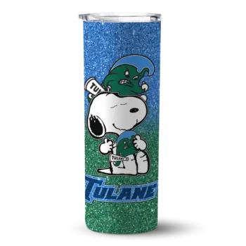 Personalized Tulane Green Wave Snoopy Attitude Green Skinny Tumbler