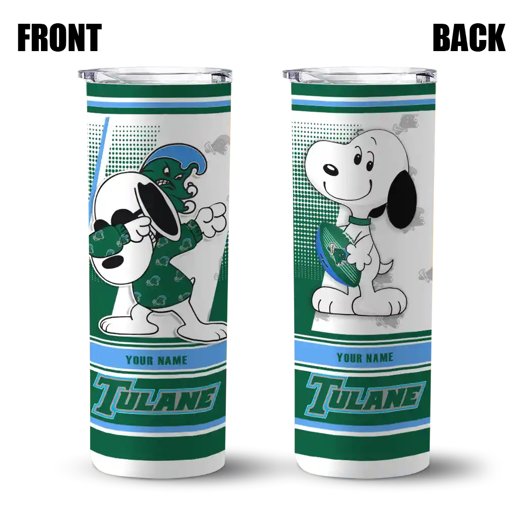personalized-tulane-green-wave-snoopy-dog-green-white-skinny-tumbler-fashion-forward.webp