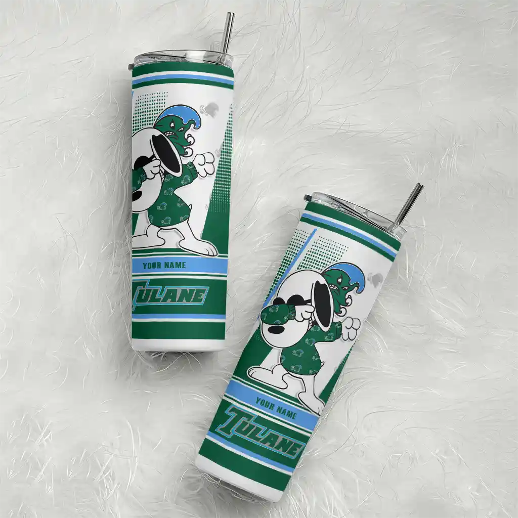 personalized-tulane-green-wave-snoopy-dog-green-white-skinny-tumbler-top-rated.webp