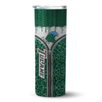 personalized-tulane-green-wave-sparkle-drip-green-skinny-tumbler-best-selling.webp