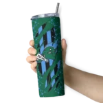 personalized-tulane-green-wave-star-pop-green-black-skinny-tumbler-best-selling.webp